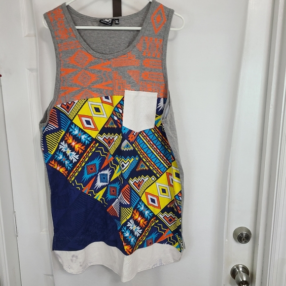 Squrre Zero Woman's Sleeveless Tank Top, Size: XL Color: Grey with color pattern - Picture 6 of 16